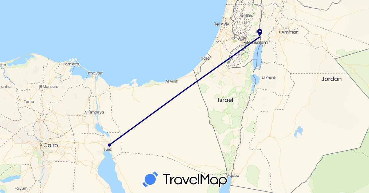TravelMap itinerary: driving in Egypt, Palestinian Territories (Africa, Asia)